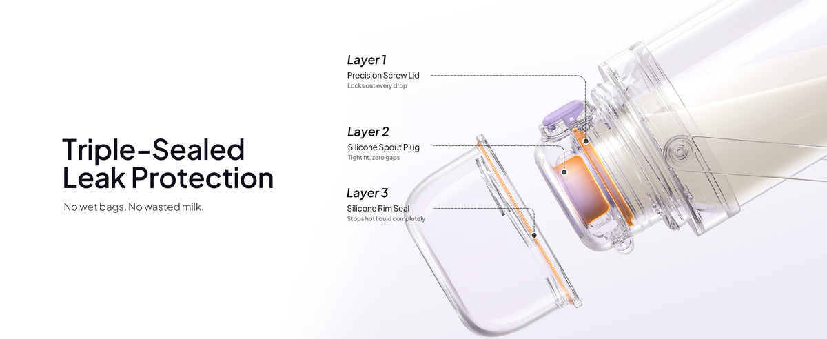 Exploded view of the warmer lid and three sealing components